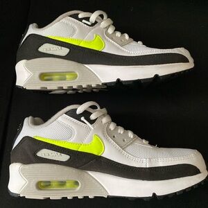 Nike Air Max White and Neon Yellow Sneakers